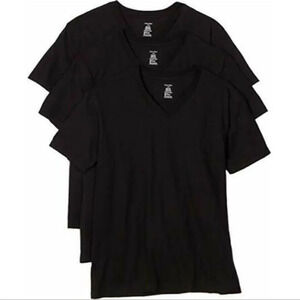 Mens Calvin Klein v-neck t-shirts 3 pack black size Large
